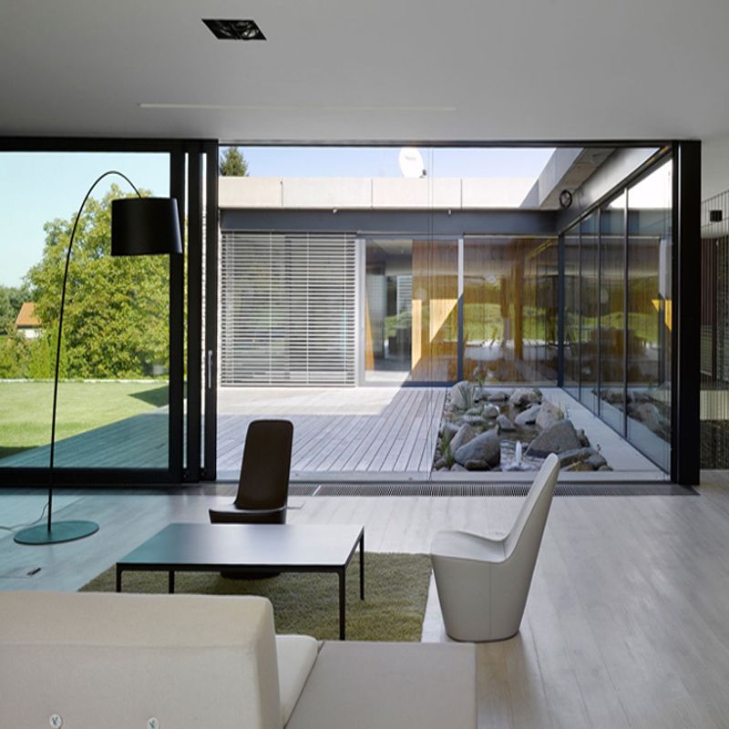 Feelingtop Interior or Exterior Aluminum Tempered Glass Sliding Door